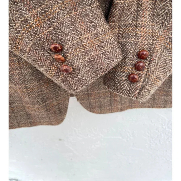 Moda Tallia Mens Long Sleeve Two Buttons Pure Wool Plaid Blazer Jacket Sz L/XL - Picture 5 of 14